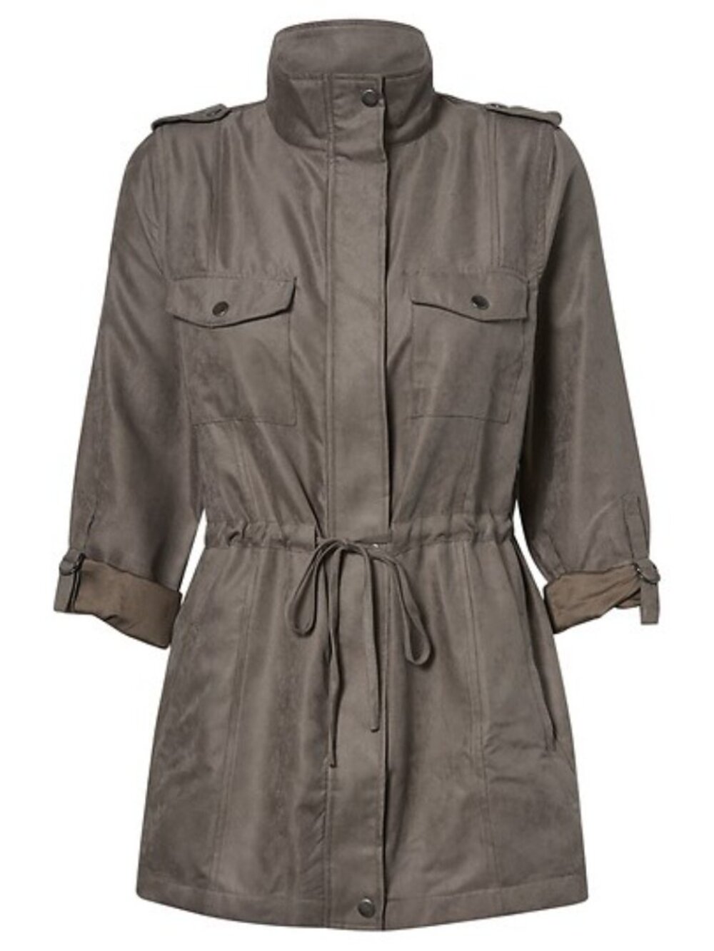 KORYE Women's Peach Skin Utility Jacket Size L in Grey